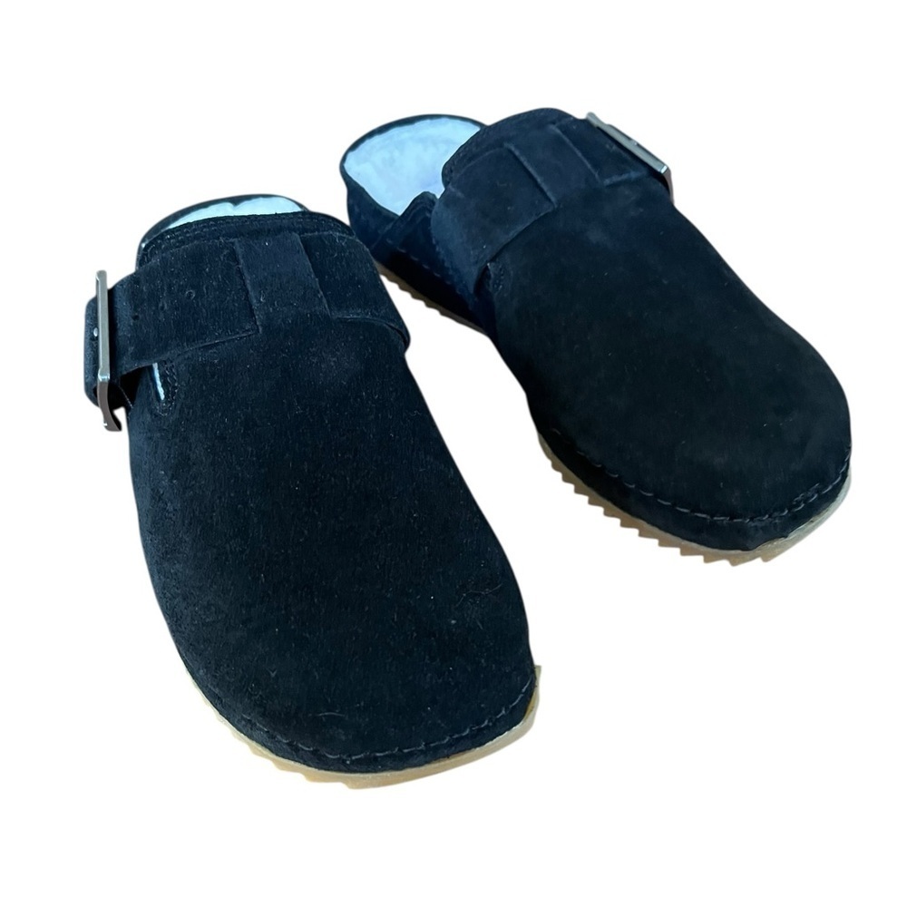 Clarks Women's Brookleigh Mule Slip On Black Suede Warmlined SZ 7 - Picture 5 of 13